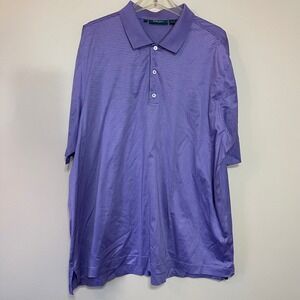 Bobby Jones Mens Purple Stripe Performance Golf Polo Shirt Size 2XL Cotton